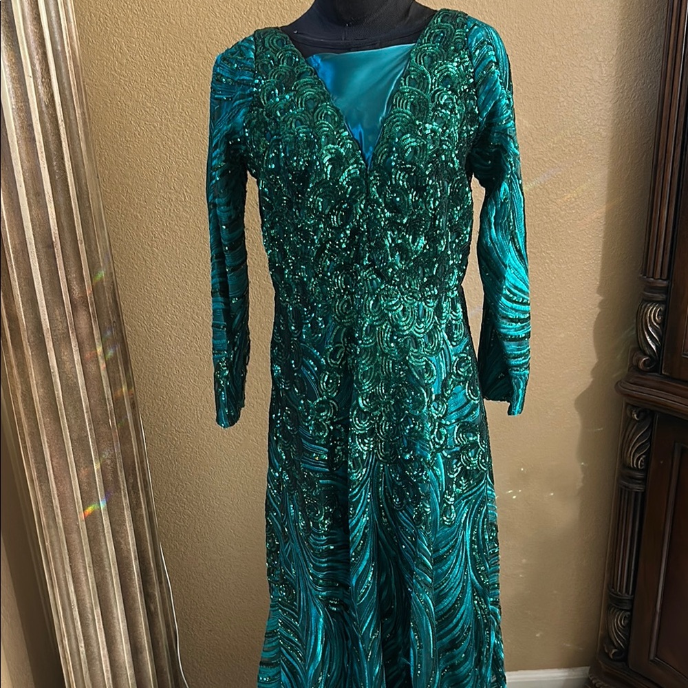 Teal Sequin Dress